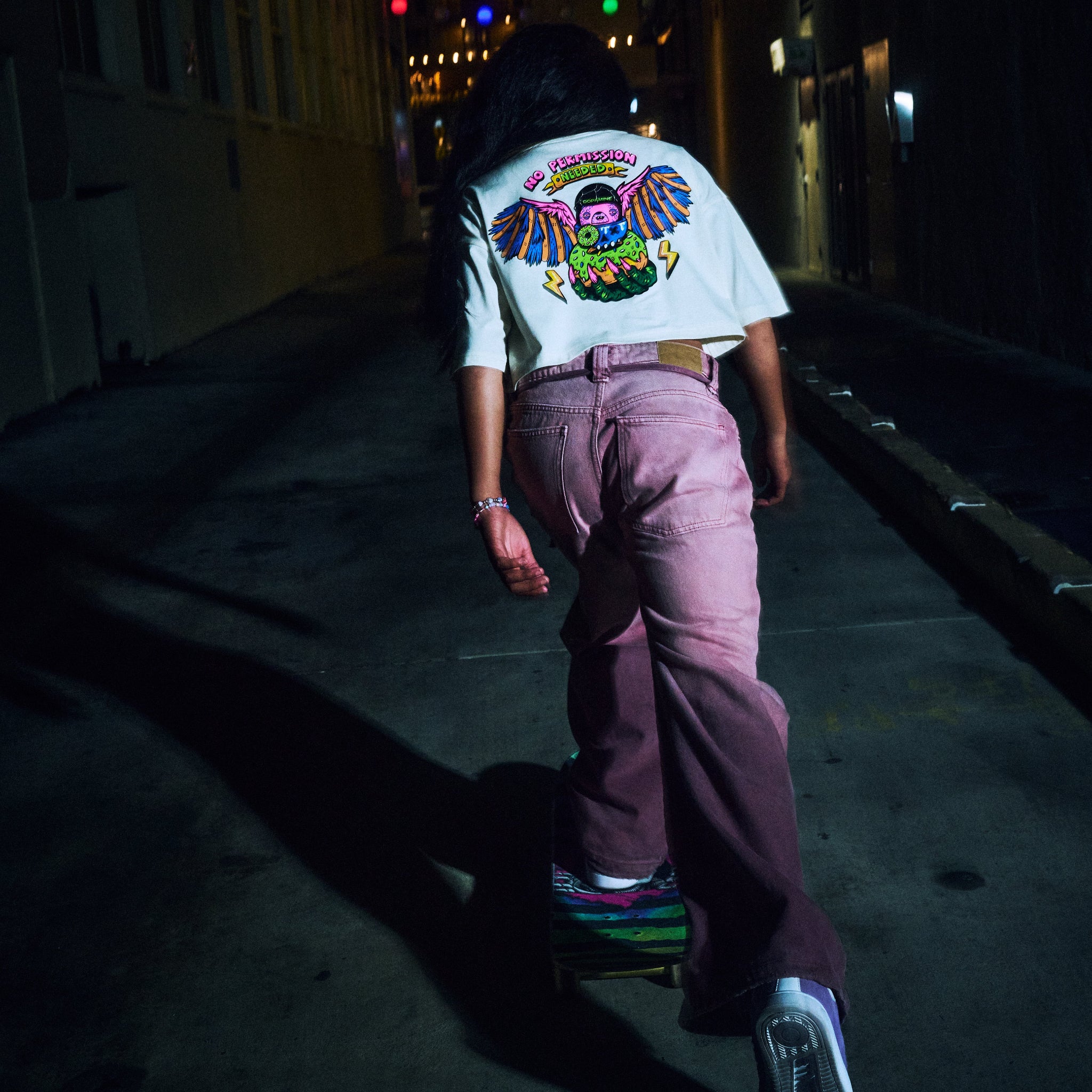 Kickflip 'No Permission Needed' Cropped T