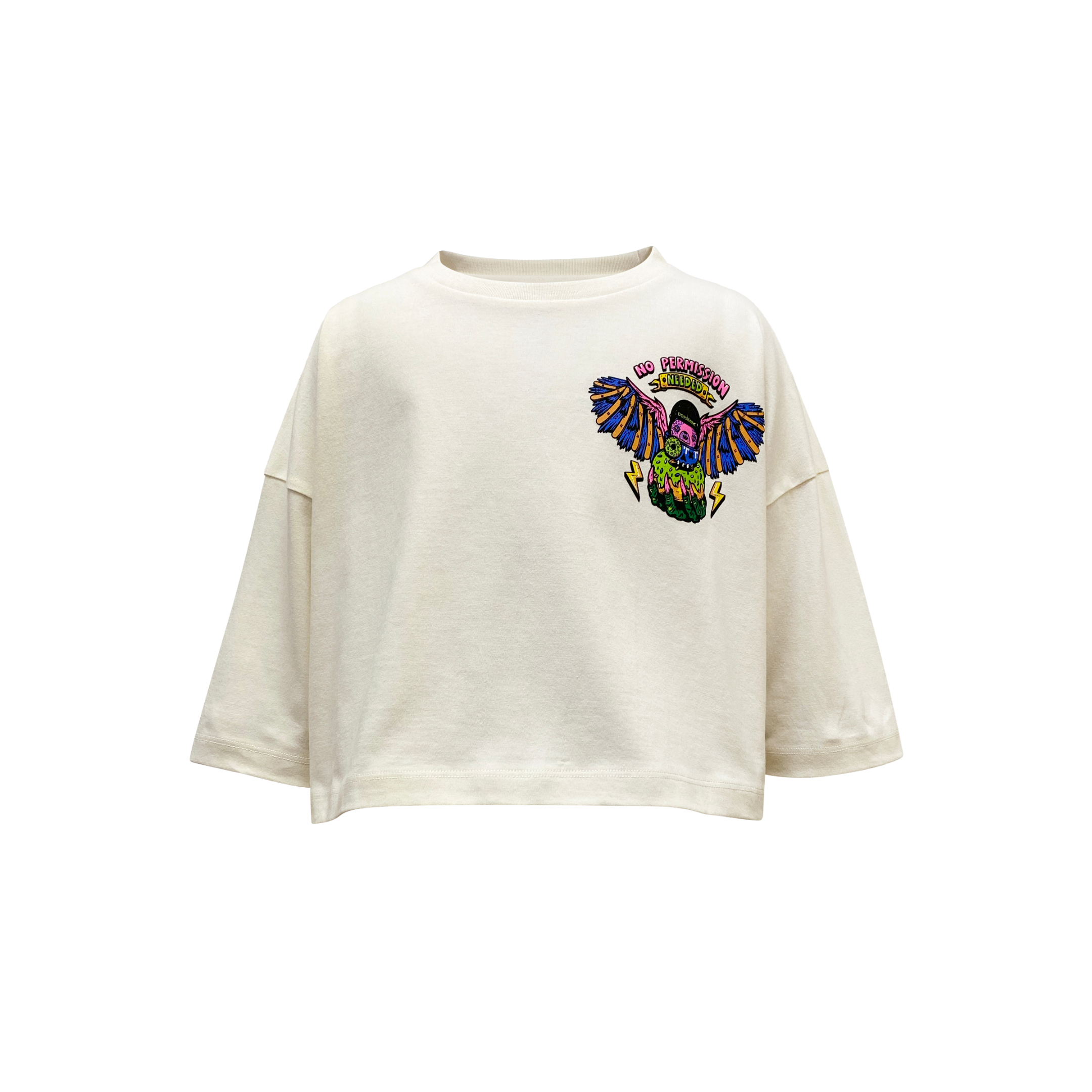 Kickflip 'No Permission Needed' Cropped T